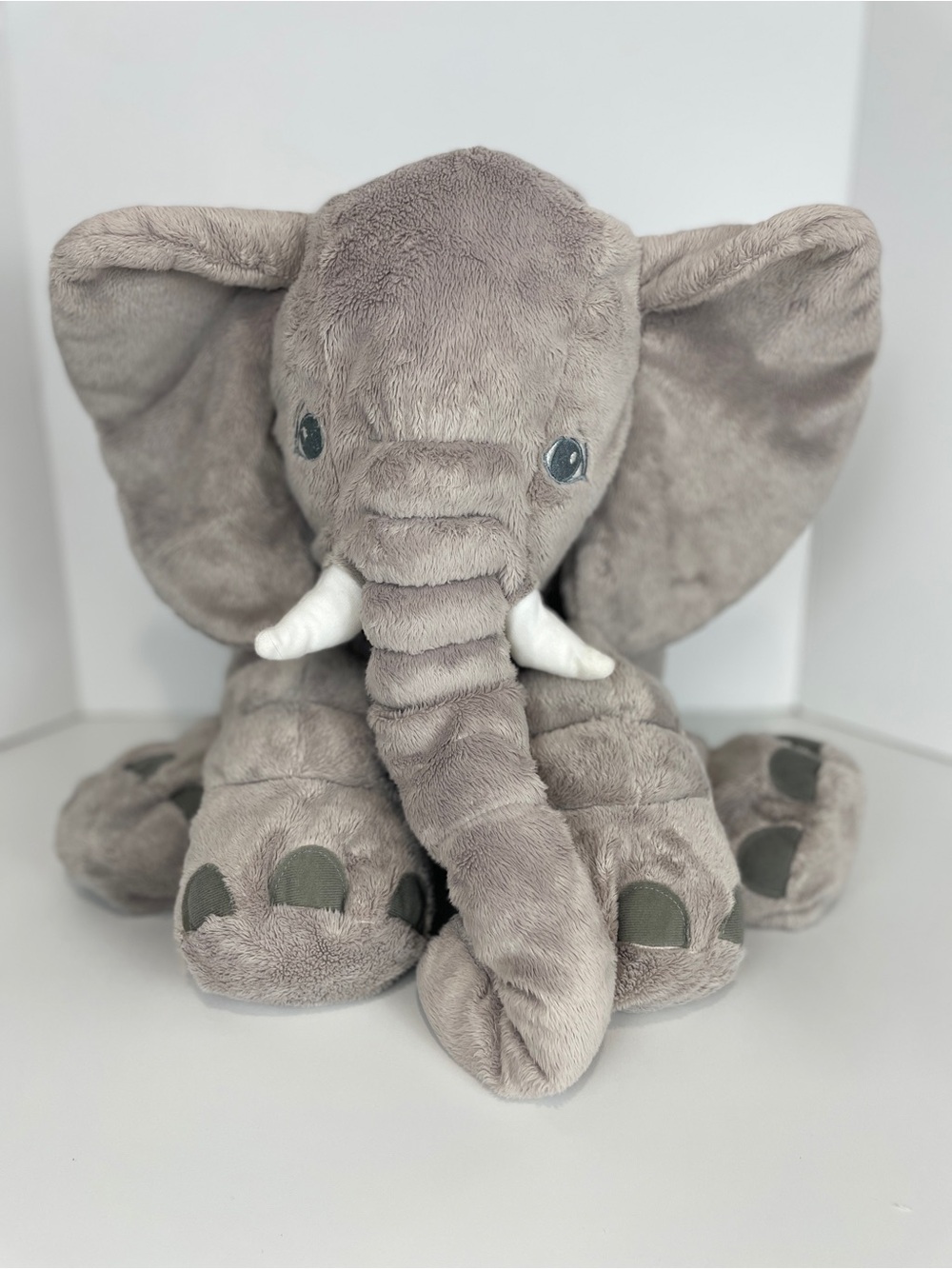 IKEA Jattestor Large Elephant Plush Lovey Soft Gray Floppy 24”